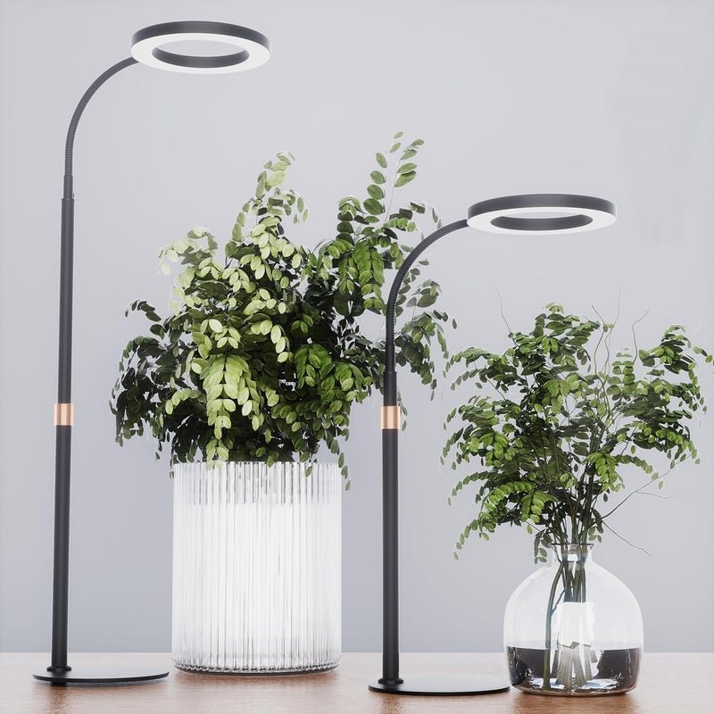 bseah Grow Light, Plant Stand Light for Indoor Plants 2 Pack, Full Spectrum Desk Grow Lamp with Pedestal, Automatic Timer for 3H/9H/12H, Height Adjustable - Image 1